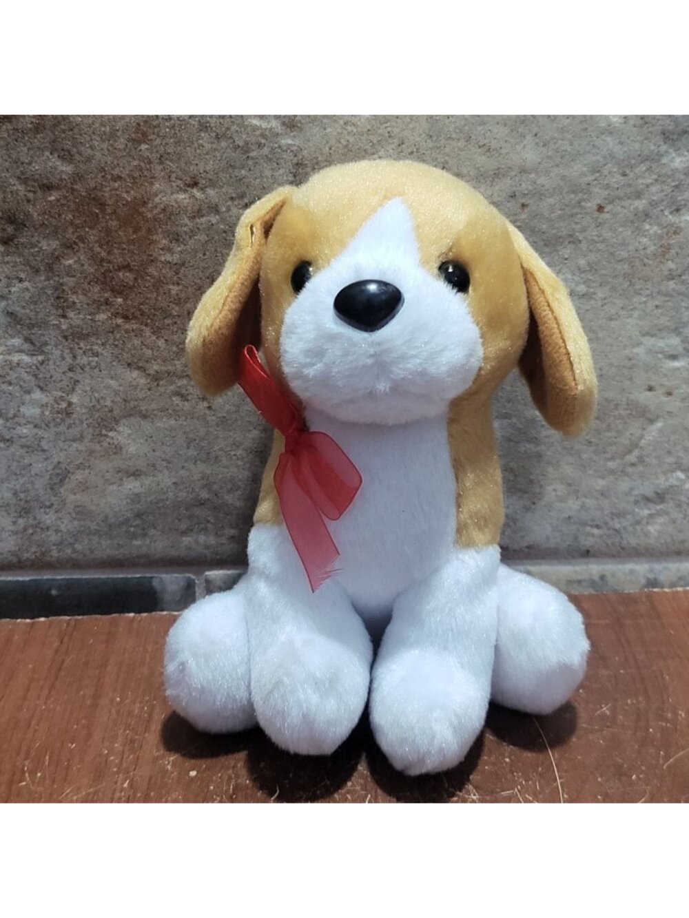 Brown and White Beagle Puppy Plush Toy